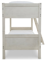 Robbinsdale Antique White Twin/Twin Bunk Bed with Ladder from Ashley Furniture - Luna Furniture