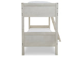 Robbinsdale Antique White Twin Bunk Bed and Mattresses from Ashley - Luna Furniture