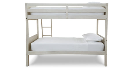 Robbinsdale Antique White Twin Bunk Bed and Mattresses from Ashley - Luna Furniture