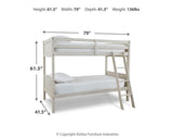 Robbinsdale Antique White Twin Bunk Bed and Mattresses from Ashley - Luna Furniture