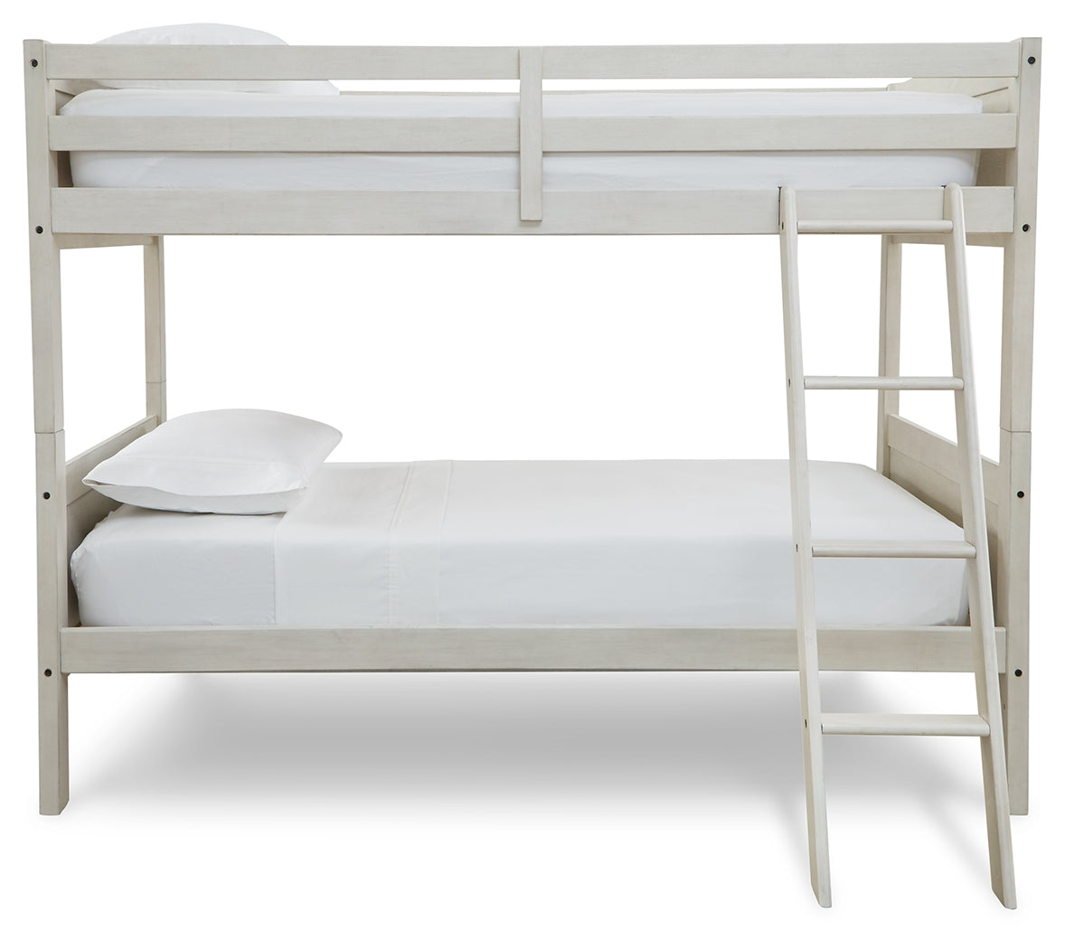 Robbinsdale Antique White Twin/Twin Bunk Bed with Ladder from Ashley Furniture - Luna Furniture