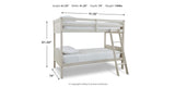 Robbinsdale Antique White Twin Bunk Bed and Mattresses from Ashley - Luna Furniture