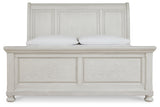 Robbinsdale Antique White Queen Sleigh Bed from Ashley - Luna Furniture