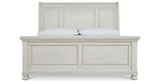 Robbinsdale Antique White King Sleigh Bed from Ashley - Luna Furniture