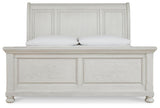 Robbinsdale Antique White King Sleigh Bed, Dresser and Mirror from Ashley Furniture - Luna Furniture