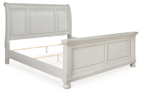 Robbinsdale Antique White King Sleigh Bed, Dresser and Mirror from Ashley Furniture - Luna Furniture