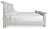 Robbinsdale Antique White King Sleigh Bed, Dresser and Mirror from Ashley Furniture - Luna Furniture