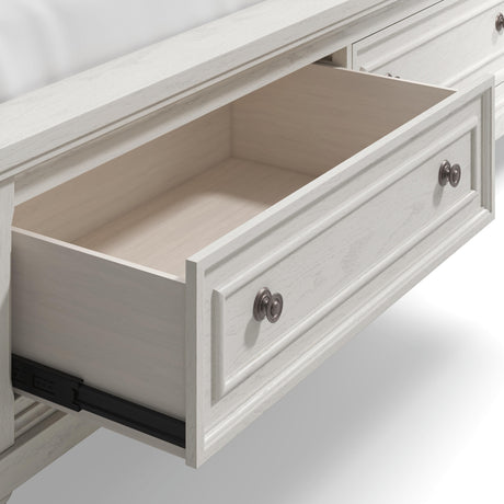 Robbinsdale California King Sleigh Bed with Storage with Dresser in Antique White from Ashley - Luna Furniture