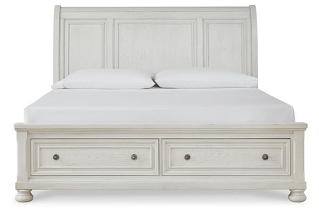 Robbinsdale Antique White Sleigh Storage Platform Bedroom Set from Ashley - Luna Furniture