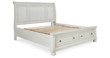 Robbinsdale Antique White Queen Sleigh Storage Platform Bed from Ashley - Luna Furniture