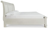 Robbinsdale Antique White Queen Sleigh Storage Platform Bed from Ashley - Luna Furniture
