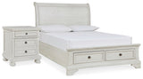 Robbinsdale Antique White Sleigh Storage Platform Bedroom Set from Ashley Furniture - Luna Furniture