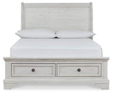 Robbinsdale Antique White Full Sleigh Storage Platform Bed from Ashley Furniture - Luna Furniture