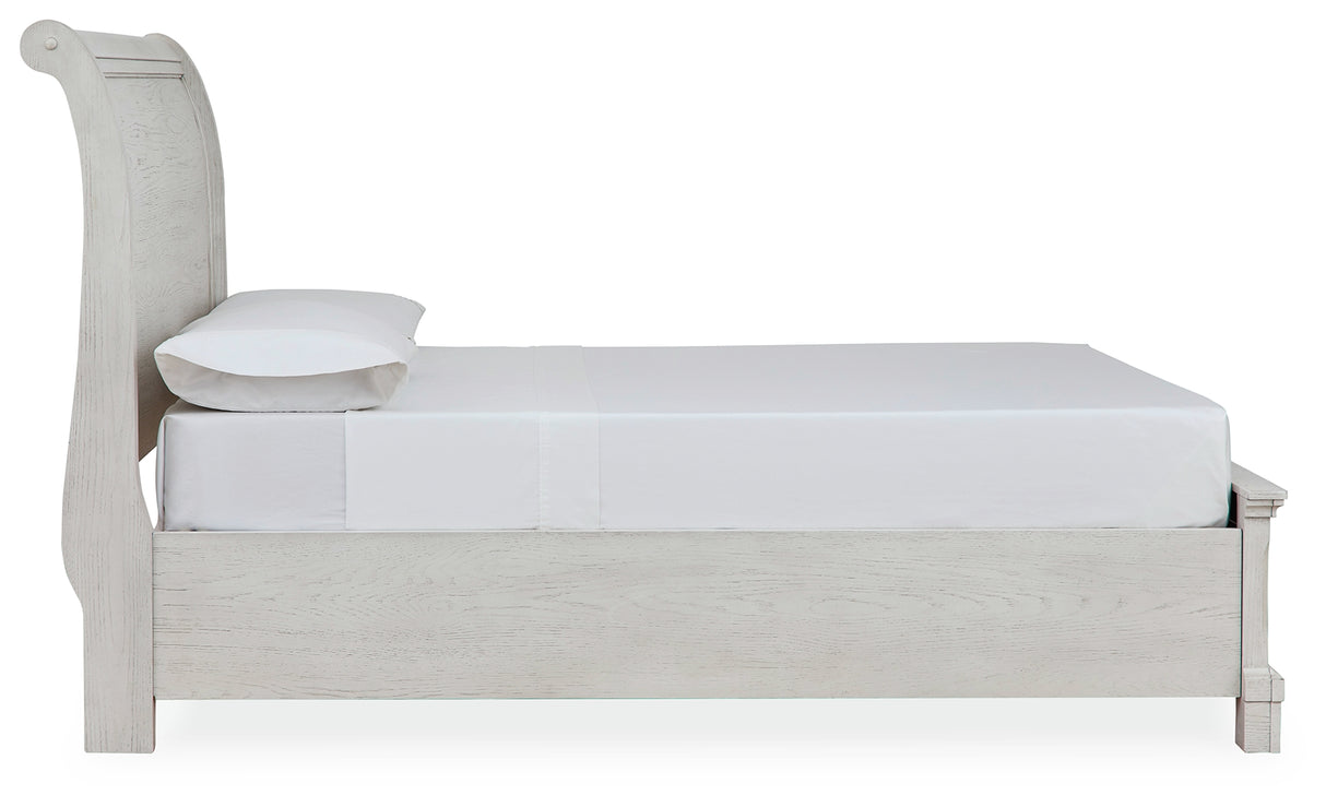 Robbinsdale Antique White Full Storage Bed and Nightstand from Ashley - Luna Furniture