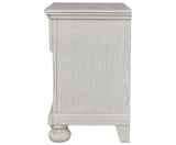 Robbinsdale Twin Sleigh Storage Bed with Mirrored Dresser and Nightstand in Antique White from Ashley Furniture - Luna Furniture