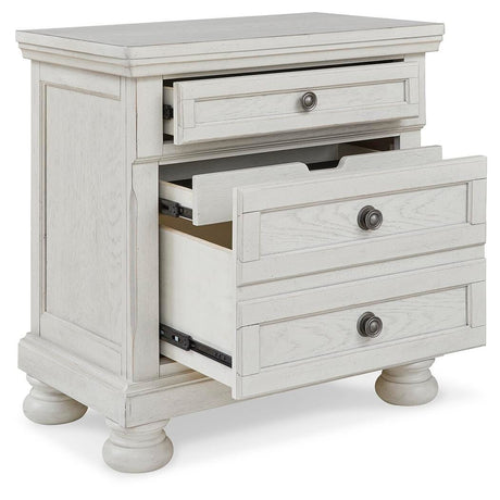 Robbinsdale Antique White Queen Storage Bed, Dresser, Mirror and Nightstand from Ashley - Luna Furniture