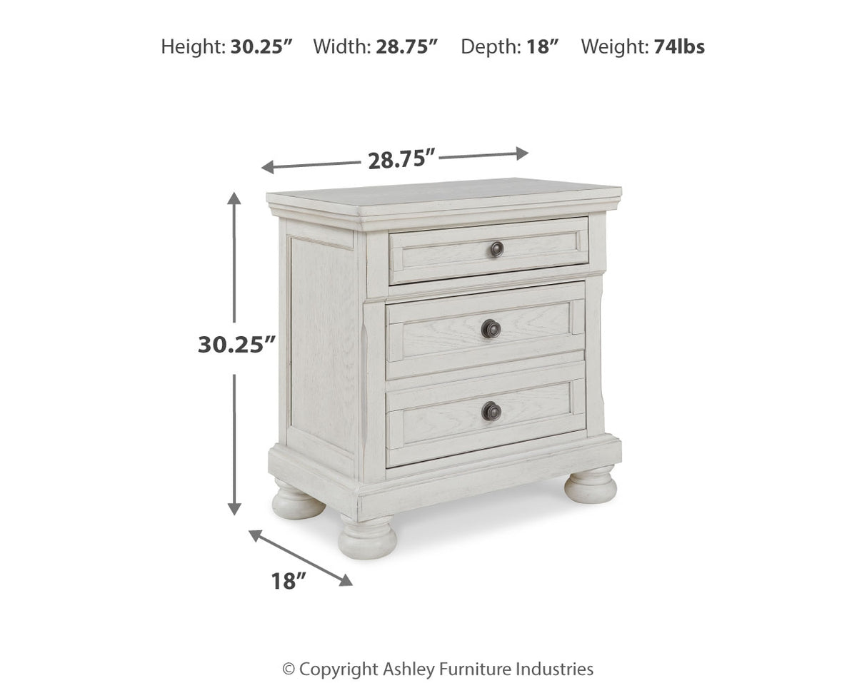 Robbinsdale Antique White Queen Storage Bed, Dresser, Mirror and Nightstand from Ashley Furniture - Luna Furniture