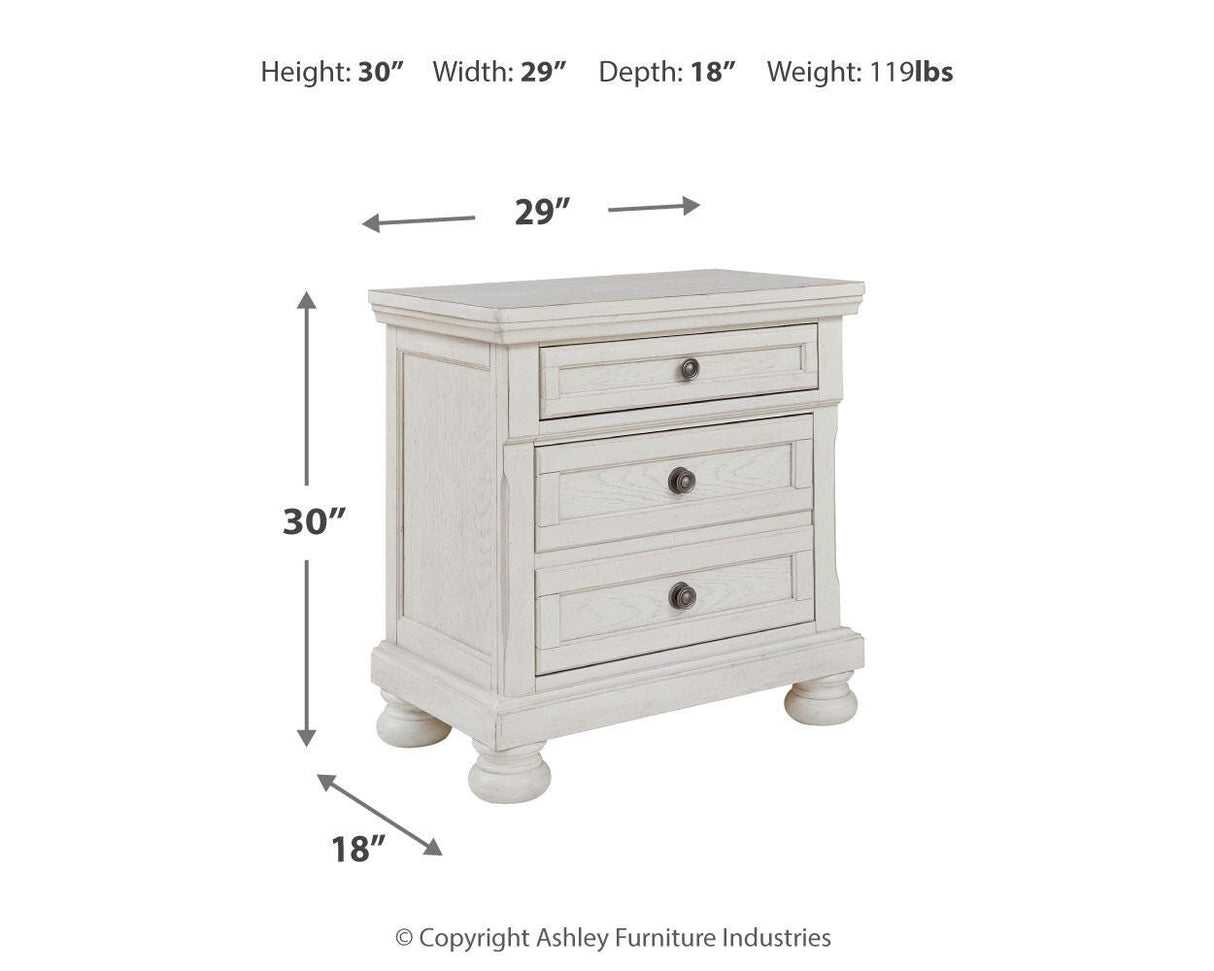 Robbinsdale Antique White Nightstand from Ashley Furniture - Luna Furniture