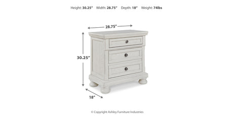 Robbinsdale Antique White Nightstand from Ashley Furniture - Luna Furniture
