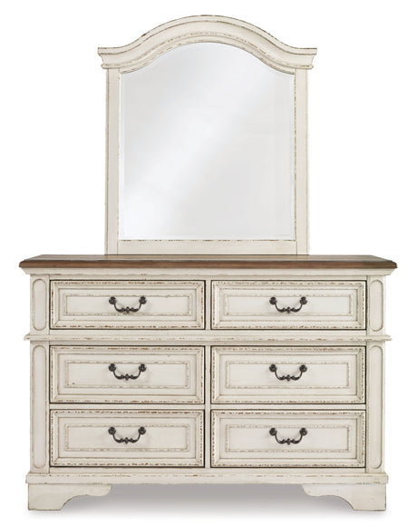 Realyn Chipped White Dresser and Mirror from Ashley Furniture - Luna Furniture
