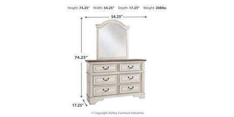 Realyn Full Panel Bed, Dresser, Mirror, Chest and Nightstand from Ashley - Luna Furniture
