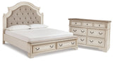 Realyn King Upholstered Bed with Dresser in Two-tone from Ashley - Luna Furniture