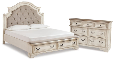 Realyn King Upholstered Bed with Dresser in Two-tone from Ashley - Luna Furniture