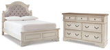 Realyn Full Upholstered Panel Bed and Dresser from Ashley - Luna Furniture