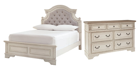 Realyn Chipped White Full Panel Bed with Dresser from Ashley - Luna Furniture