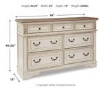 Realyn Chipped White Queen Upholstered Storage Bed, Dresser and Nightstand from Ashley Furniture - Luna Furniture