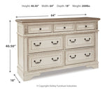 Realyn King Upholstered Panel Bed with Dresser in Chipped White from Ashley - Luna Furniture