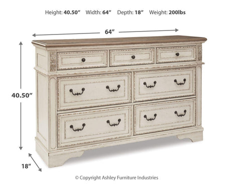 Realyn Full Upholstered Panel Bed and Dresser from Ashley - Luna Furniture