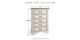 Realyn Two-tone King Upholstered Panel Bed, Dresser, Mirror, Chest and 2 Nightstands from Ashley - Luna Furniture