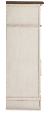 Realyn Full Panel Bed with Mirrored Dresser and Chest in Chipped White from Ashley - Luna Furniture