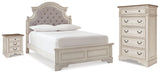 Realyn Chipped White Full Bed, Chest, and Nightstand from Ashley Furniture - Luna Furniture