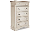 Realyn Two-tone King Panel Bed, Dresser, Mirror, Chest, Vanity and Nightstand from Ashley - Luna Furniture