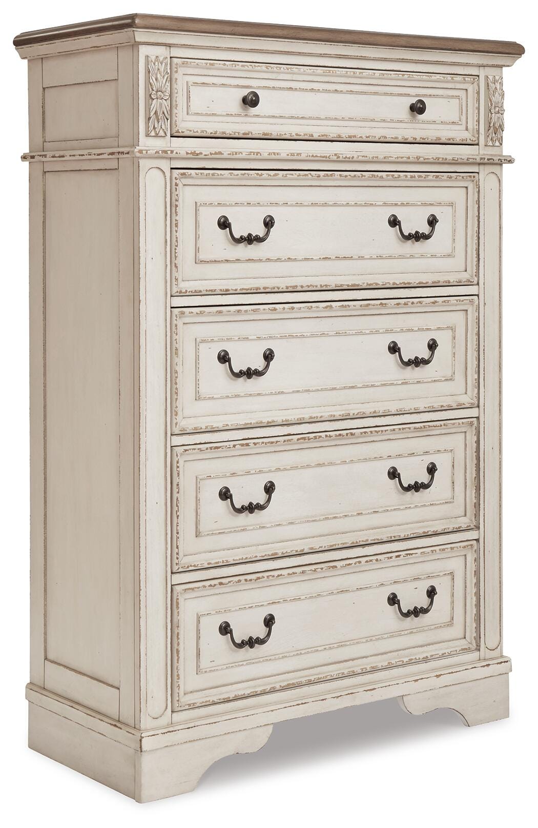 Realyn Two-tone Chest and 2 Nightstands