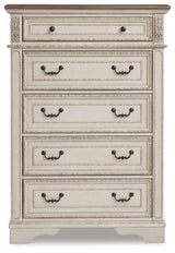 Realyn Two-tone Chest and 2 Nightstands
