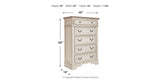 Realyn Two-tone King Panel Bed, Dresser, Mirror, Chest, Vanity and Nightstand from Ashley - Luna Furniture