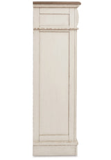 Realyn Chipped White Queen Upholstered Panel Bed, Dresser, Chest and Nightstand from Ashley - Luna Furniture
