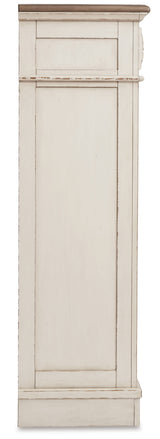 Realyn Two-tone Queen Upholstered Bed, Dresser, Mirror, Chest and Nightstand from Ashley Furniture - Luna Furniture