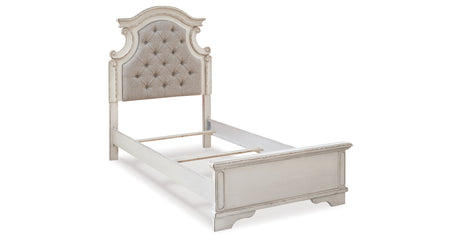 Realyn Two-tone Twin Panel Bed, Dresser, Mirror, Chest and Nightstand from Ashley - Luna Furniture