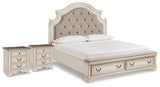 Realyn King Upholstered Bed with 2 Nightstands in Two-tone from Ashley - Luna Furniture