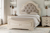 Realyn Chipped White Upholstered Panel Bedroom Set from Ashley - Luna Furniture