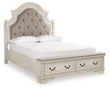 Realyn Two-tone Queen Upholstered Bed, Dresser, Mirror, Chest and Nightstand from Ashley Furniture - Luna Furniture