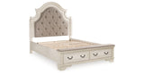 Realyn Two-tone Queen Upholstered Storage Platform Bed with Footboard Bench from Ashley Furniture - Luna Furniture