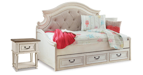Realyn Twin Storage Daybed, Dresser and Nightstand from Ashley Furniture - Luna Furniture