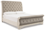 Realyn Chipped WhiteKing Sleigh Bed, Dresser and 2 Nightstands from Ashley Furniture - Luna Furniture