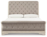 Realyn Chipped WhiteKing Sleigh Bed, Dresser and 2 Nightstands from Ashley Furniture - Luna Furniture