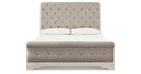 Realyn Two-tone King Upholstered Sleigh Bed, Dresser, Mirror and 2 Nightstands from Ashley Furniture - Luna Furniture